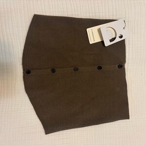 Commense Brown Button-Up tube top